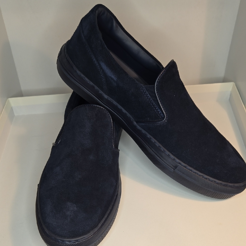 Elegant Moncler‎ Navy Blue Suede Mereith Loafers New No Box